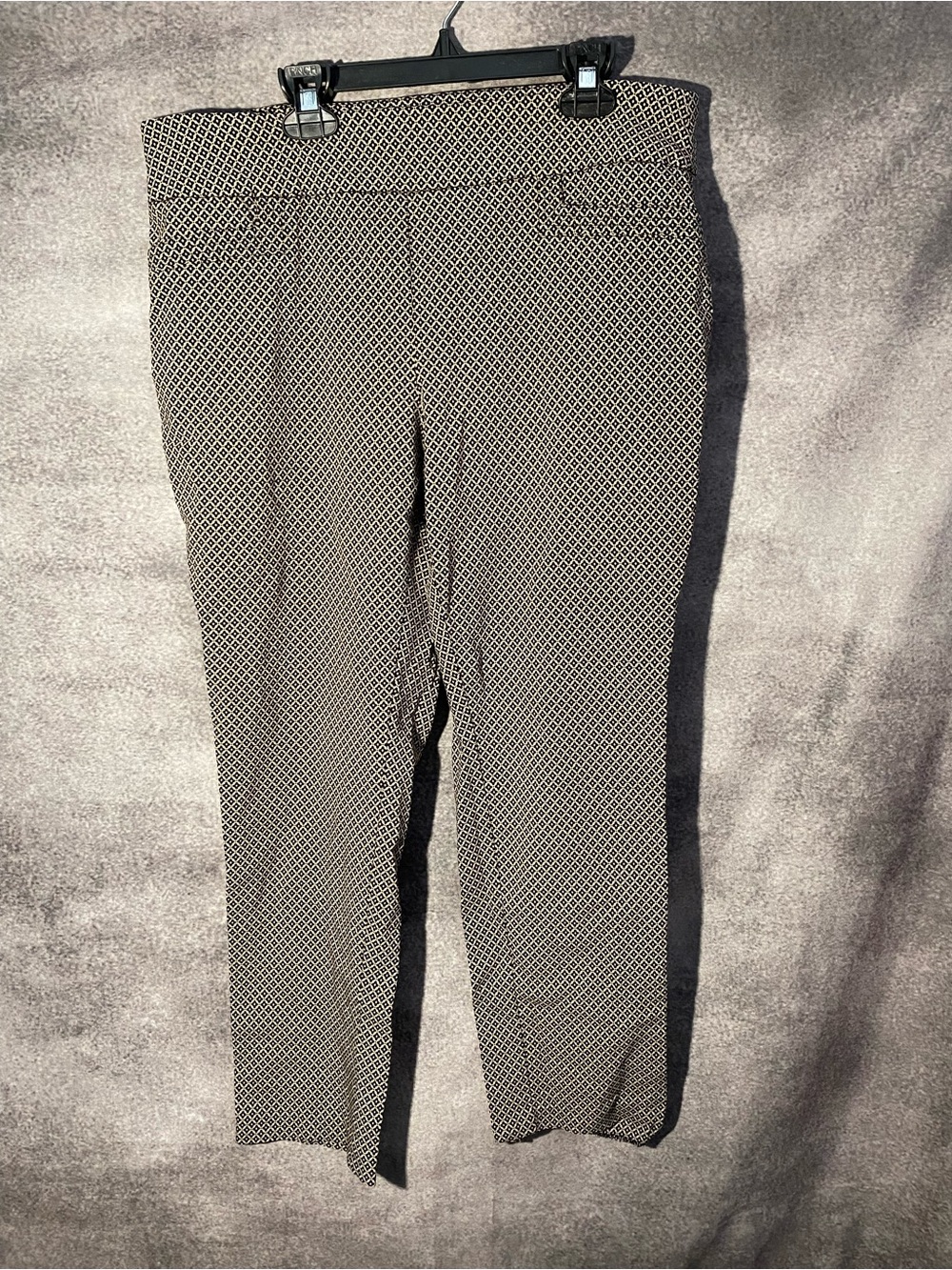Studio 253 Women XL Geometric Print Pull On Stretch Straight Dress Pants